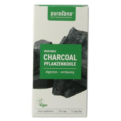 Purasana Plantaardige houtskool vegan 120.00 Vegetarische capsules