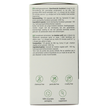 Purasana Plantaardige houtskool vegan 120.00 Vegetarische capsules