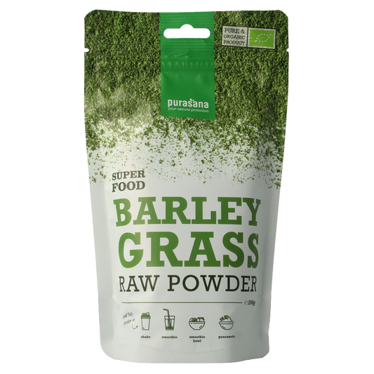 Purasana Gerstegras poeder vegan bio 200 Gram