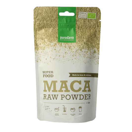 Purasana Maca poeder vegan bio 200 Gram
