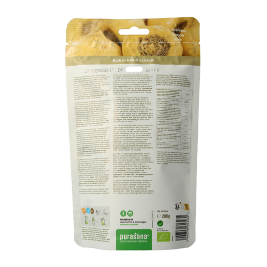 Purasana Maca poeder vegan bio 200 Gram