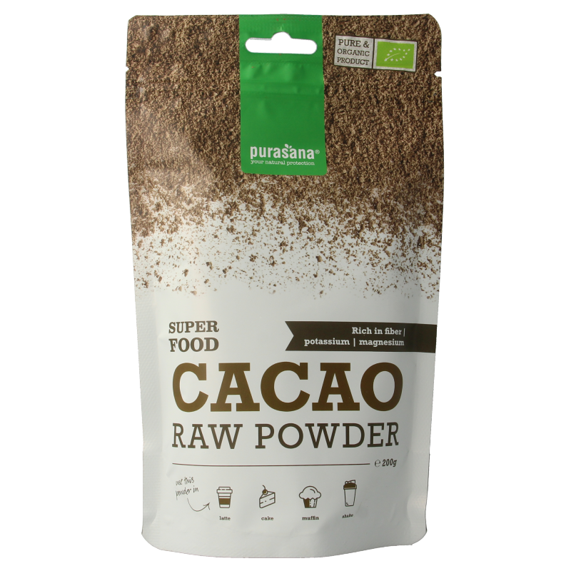 Purasana Cacao poeder vegan bio 200 Gram