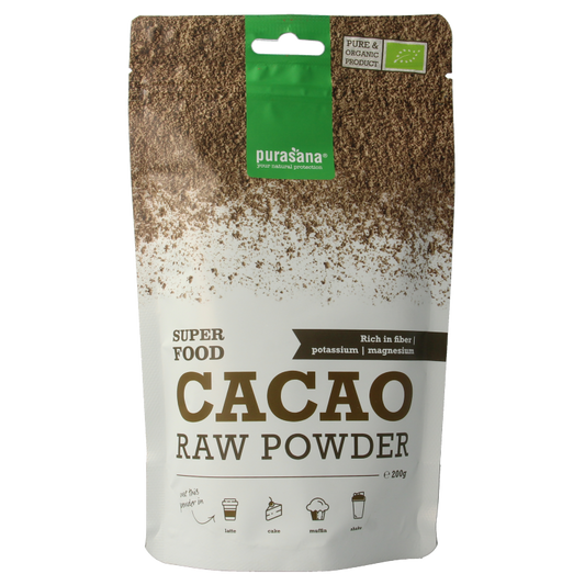 Purasana Cacao poeder vegan bio 200 Gram