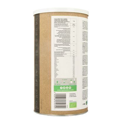 Purasana Proteine zonnebloem hennep pompoen cacao vegan bio 400 Gram