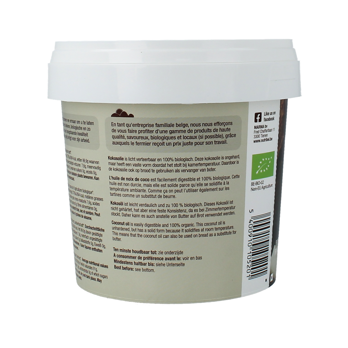 Nutribel Kokosolie geurloos bio 500.00 Milliliter