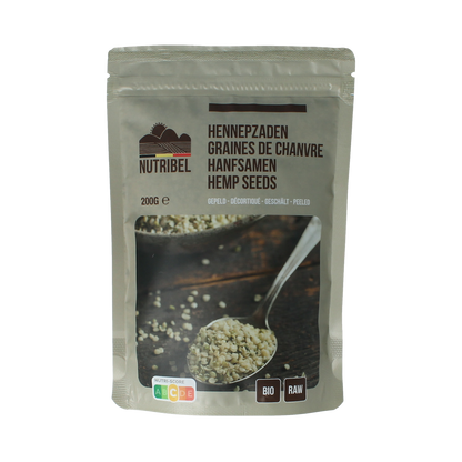 Nutribel Hennepzaad gepeld raw bio 200.00 Gram
