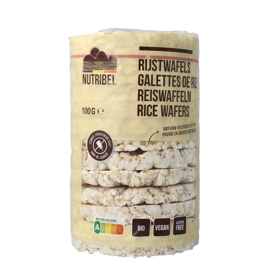 Nutribel Rijstwafels zonder zout glutenvrij bio 100.00 Gram