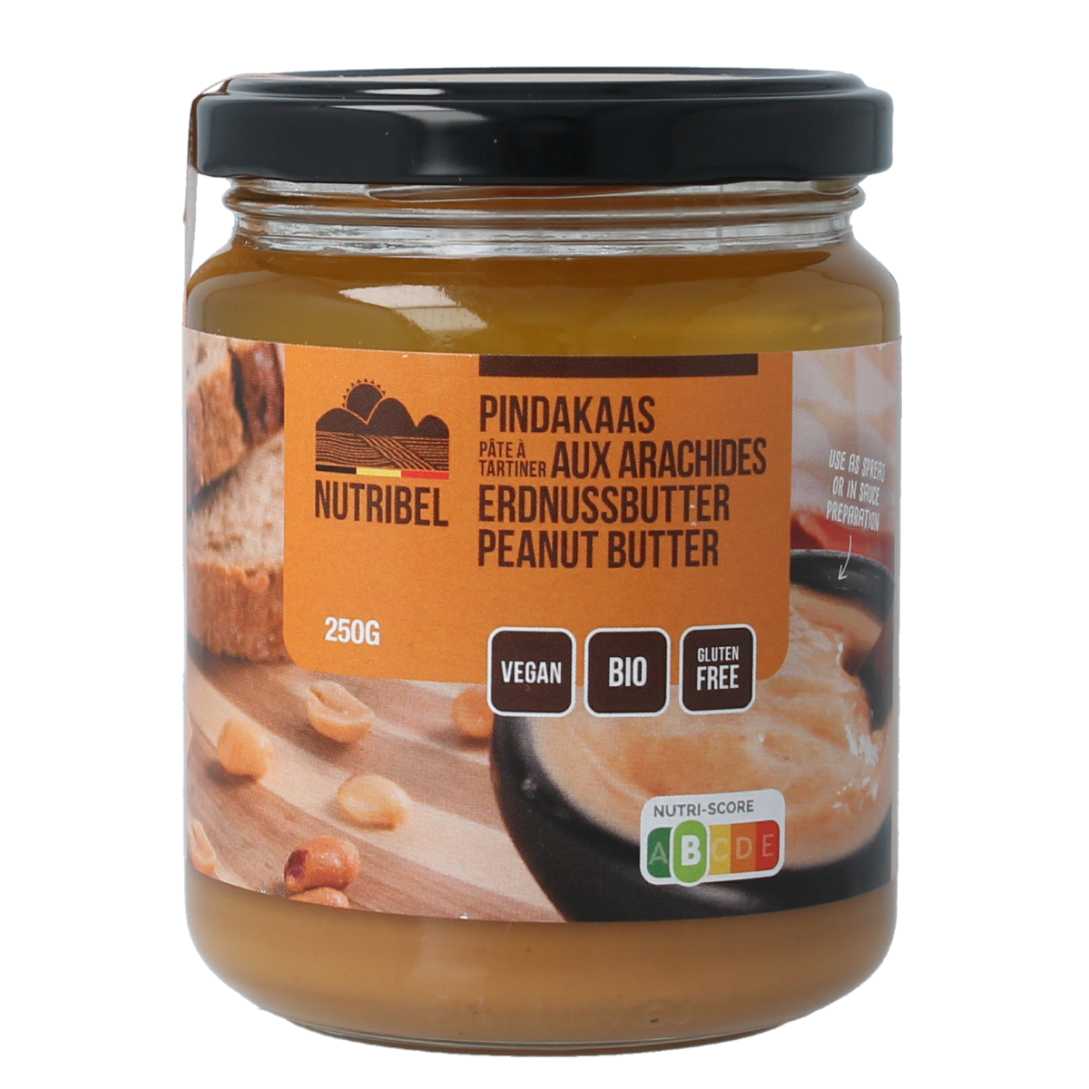 Nutribel Pindakaas bio 250.00 Gram