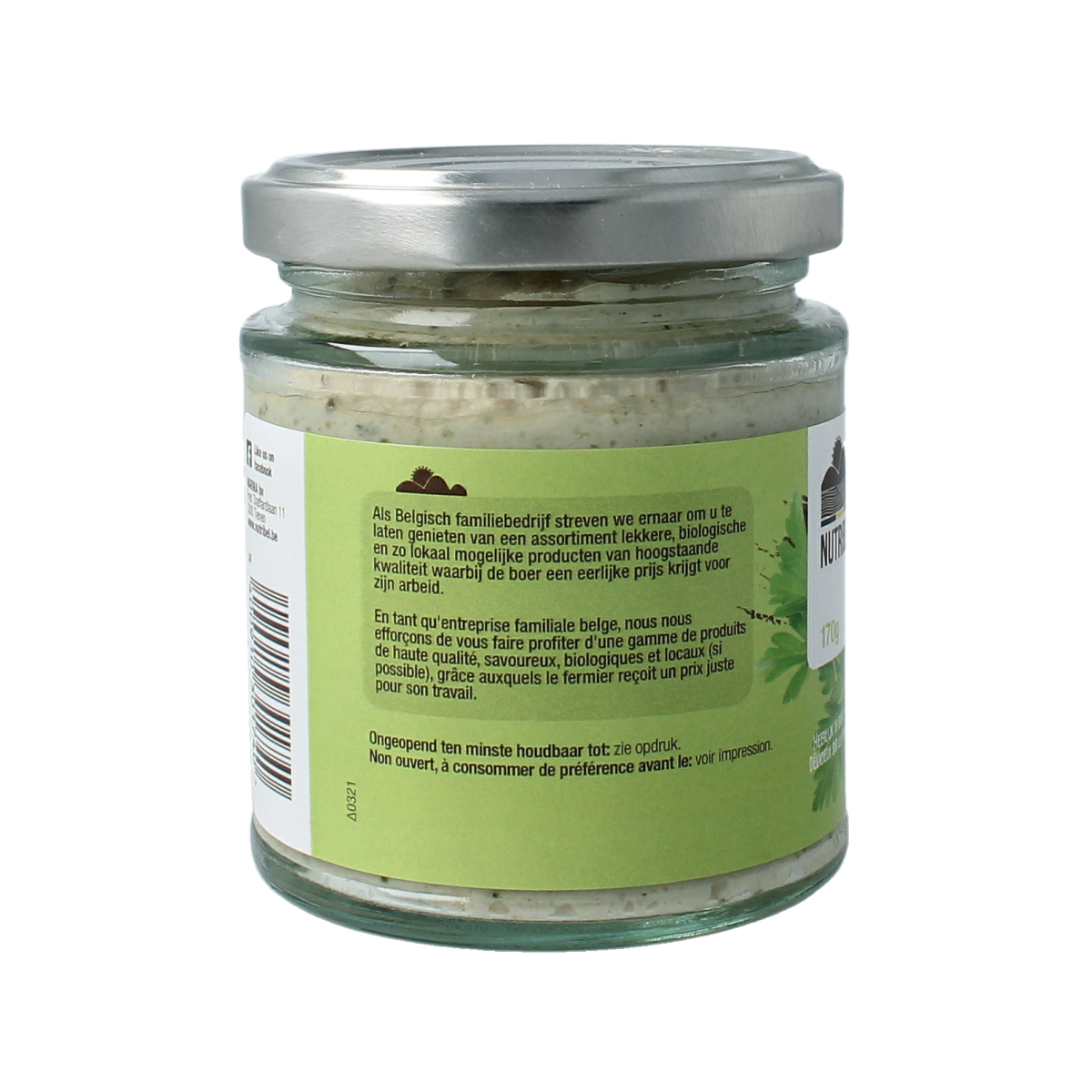 Nutribel Kruiden spread glutenvrij bio 170.00 Gram