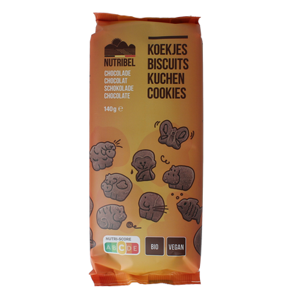 Nutribel Kinderkoekjes chocolade bio 140.00 Gram