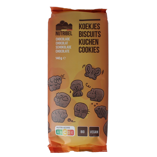 Nutribel Kinderkoekjes chocolade bio 140.00 Gram