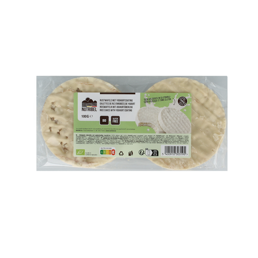 Nutribel Rijstwafels yoghurt coat bio 100.00 Gram