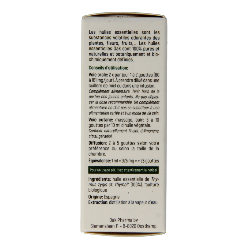 Oak Tijm thymol bio 10 Milliliter