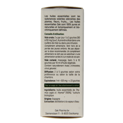Oak Tijm thymol bio 10 Milliliter