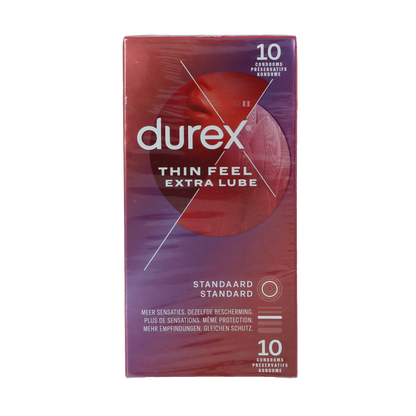 Durex Thin feel extra lube 10 Stuks