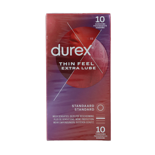 Durex Thin feel extra lube 10 Stuks