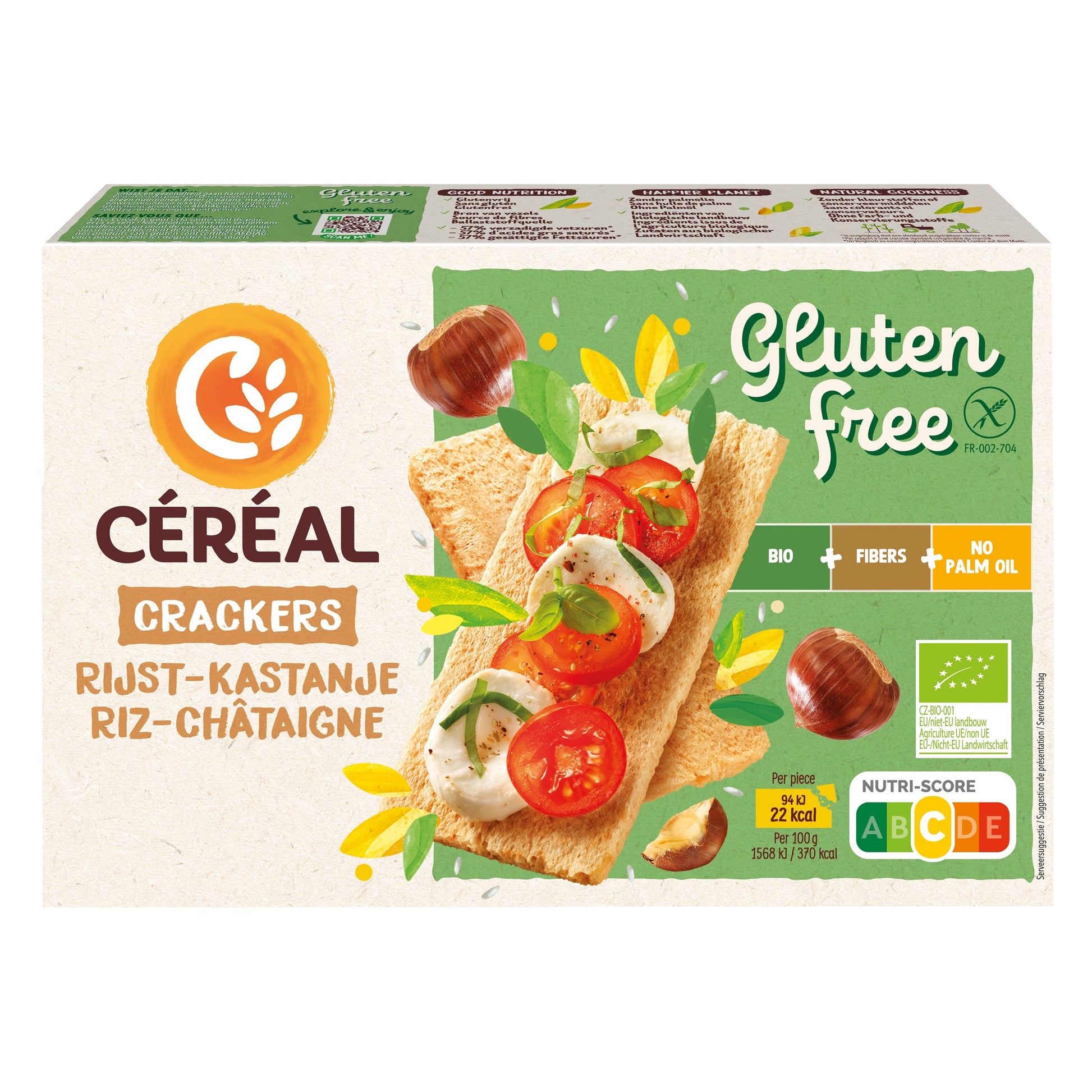 Cereal Cracker rijst kastanje bio 250 Gram