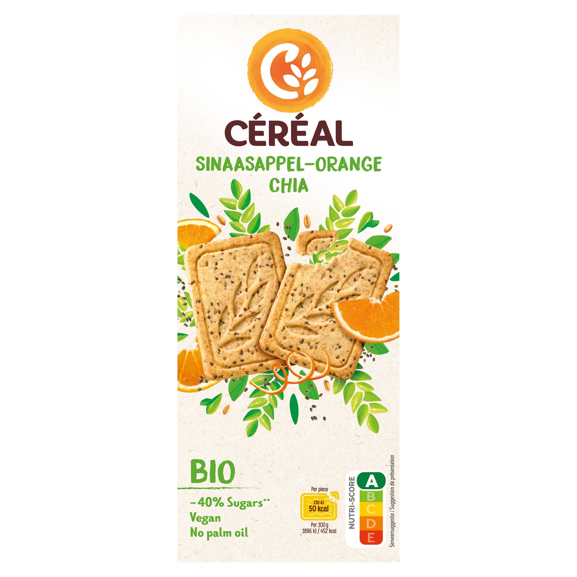 Cereal Koekjes sinaasappel chiazaad bio 132 Gram