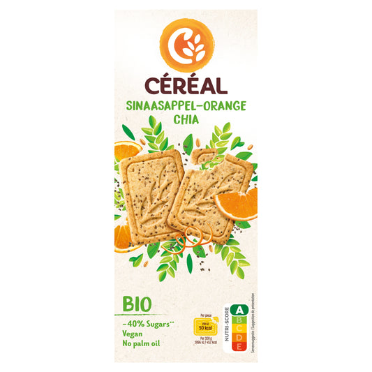 Cereal Koekjes sinaasappel chiazaad bio 132 Gram