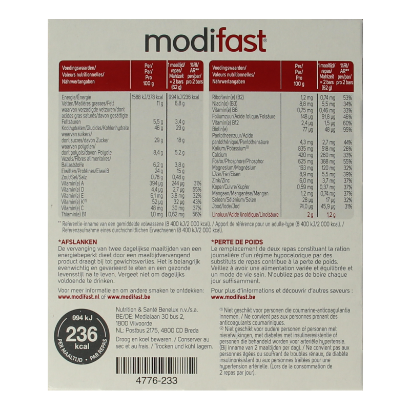 Modifast Intensive lunchbar caramel 186 Gram
