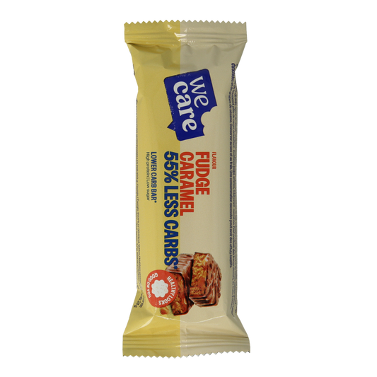 WeCare Lower kcal/carb bar fudge caramel 60 Gram