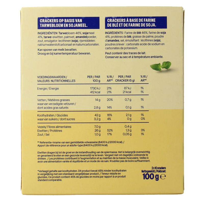 WeCare Lower kcal/carb crispy crackers 100 Gram