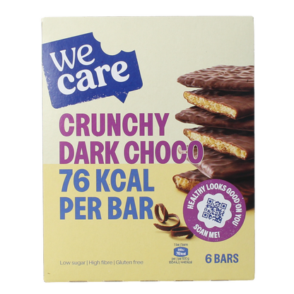 WeCare Lower kcal/carb bars crunchy dark choco 102.00 Gram