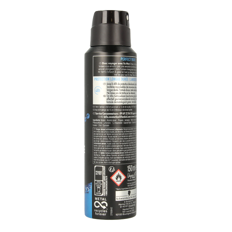 FA Deodorant spray  men perfect wave  150 Milliliter
