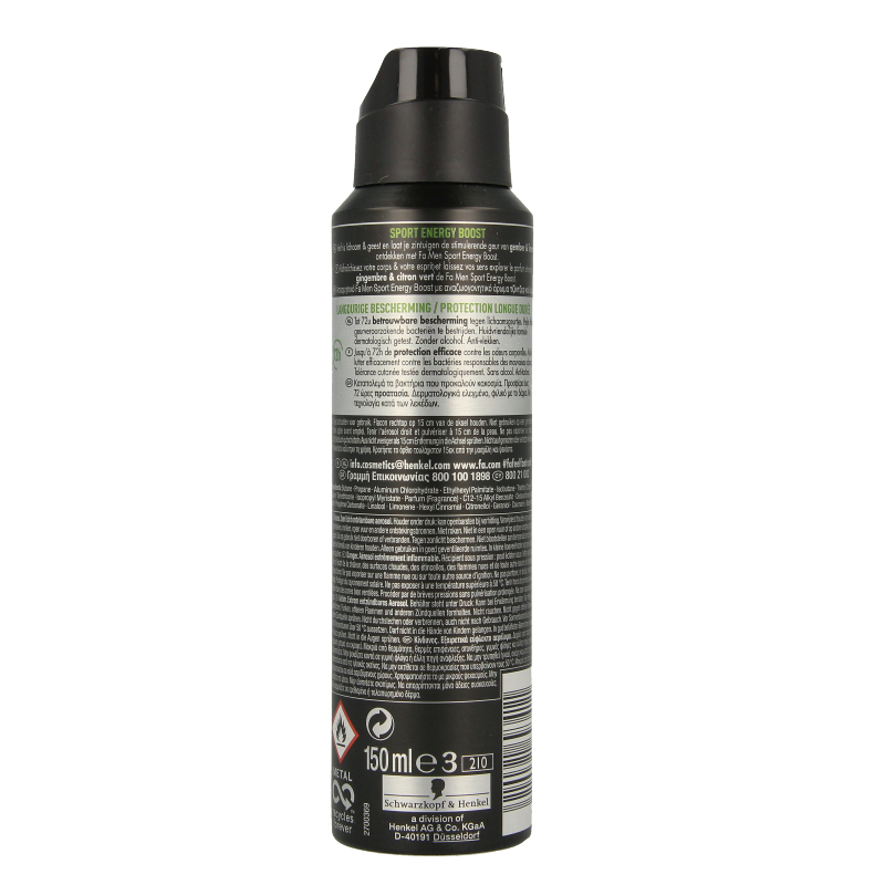 FA Deodorant spray men sport energy boost 150 Milliliter