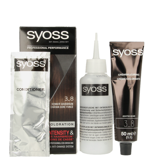 Syoss Color baseline 3-8 donker goudbruin haarverf  1 Set