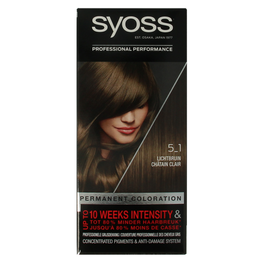 Syoss Color baseline 5-1 lichtbruin haarverf  1 Set