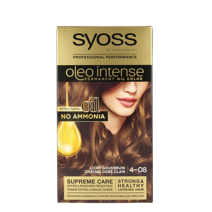 Syoss Color Oleo Intense 4-08 licht goudbruin haarverf  1.00 Set