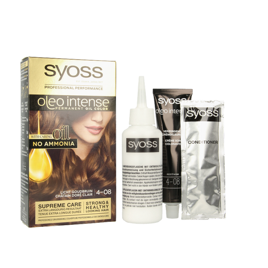 Syoss Color Oleo Intense 4-08 licht goudbruin haarverf  1 Set