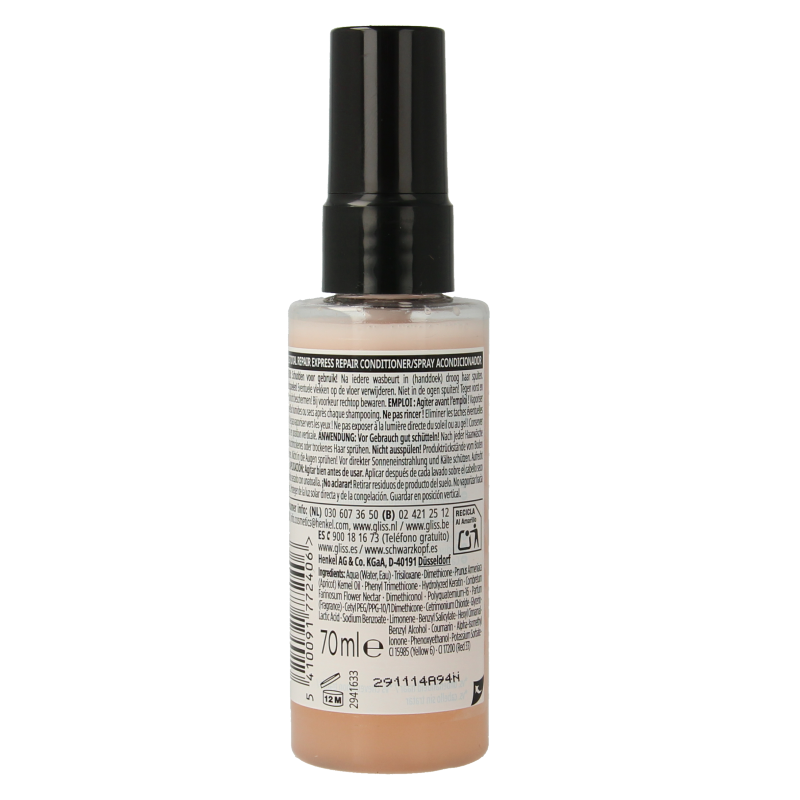 Gliss Kur Anti-klit spray total repair 19 mini 70 Milliliter
