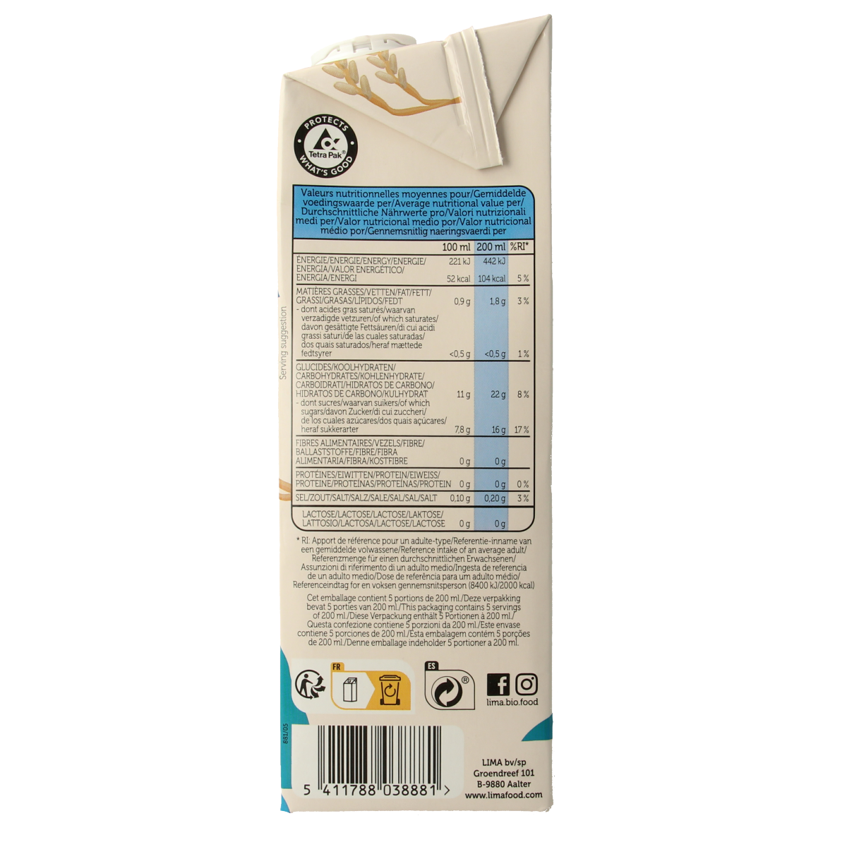 Lima Rice drink original bio 1.00 Liter