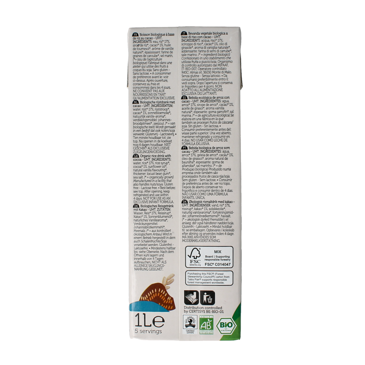Lima Rice drink choco bio 1.00 Liter