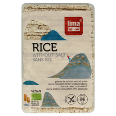 Lima Rijstwafels zonder zout dun recht bio 130 Gram
