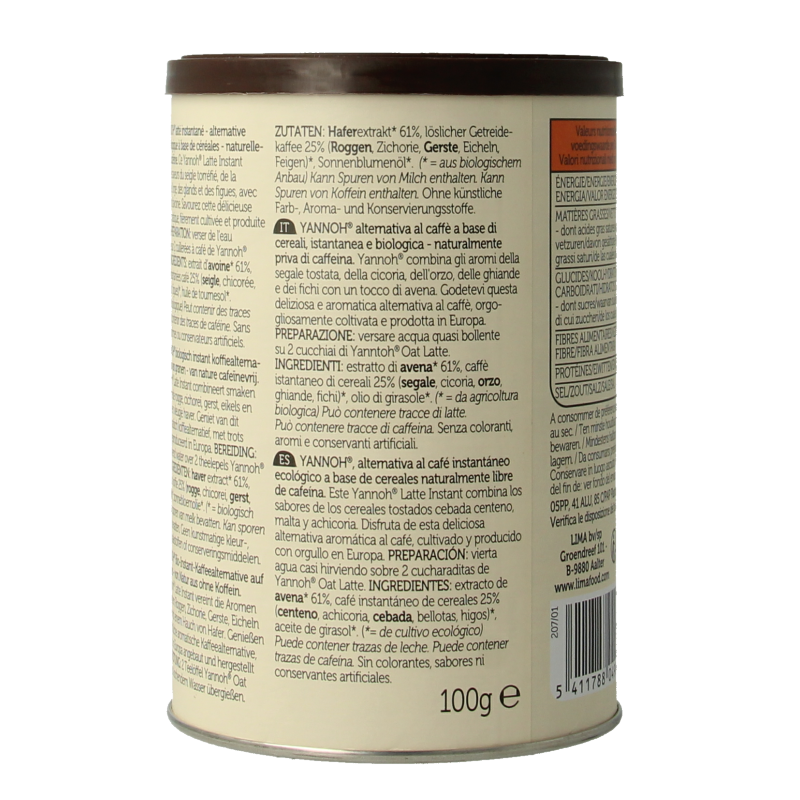 Lima Yannoh oat latte bio 100 Gram