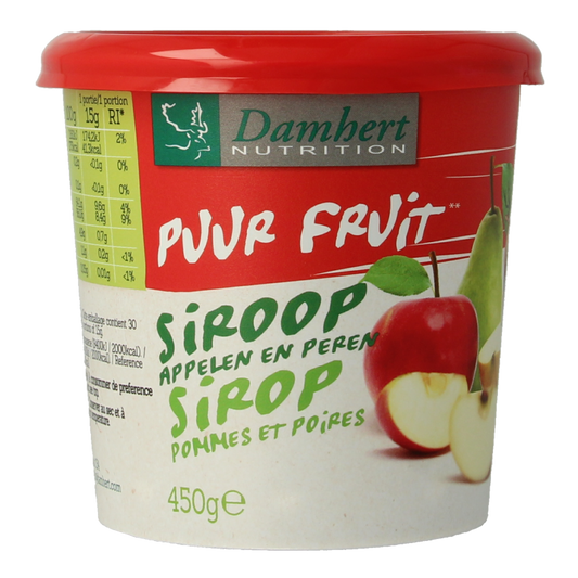 Damhert Puur fruit siroop appelen en peren  450 Gram