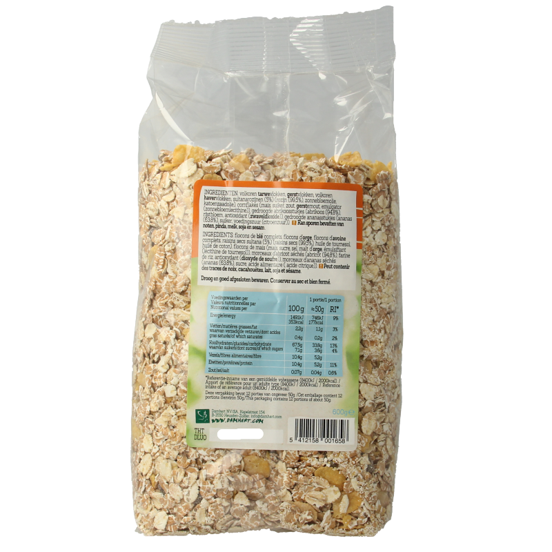 Damhert Fibre fit muesli 600 Gram