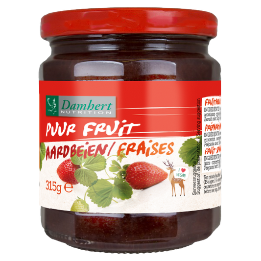 Damhert Puur fruit confituur aardbei 315 Gram