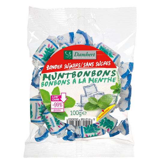 Damhert Muntbonbons zonder suiker 100.00 Gram
