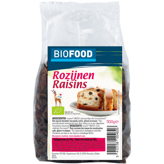 Damhert Rozijnen bio 500.00 Gram