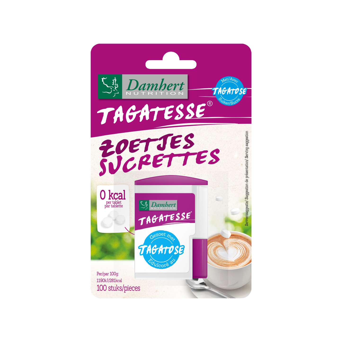 Damhert Tagatesse dispenser bio 100 Stuks