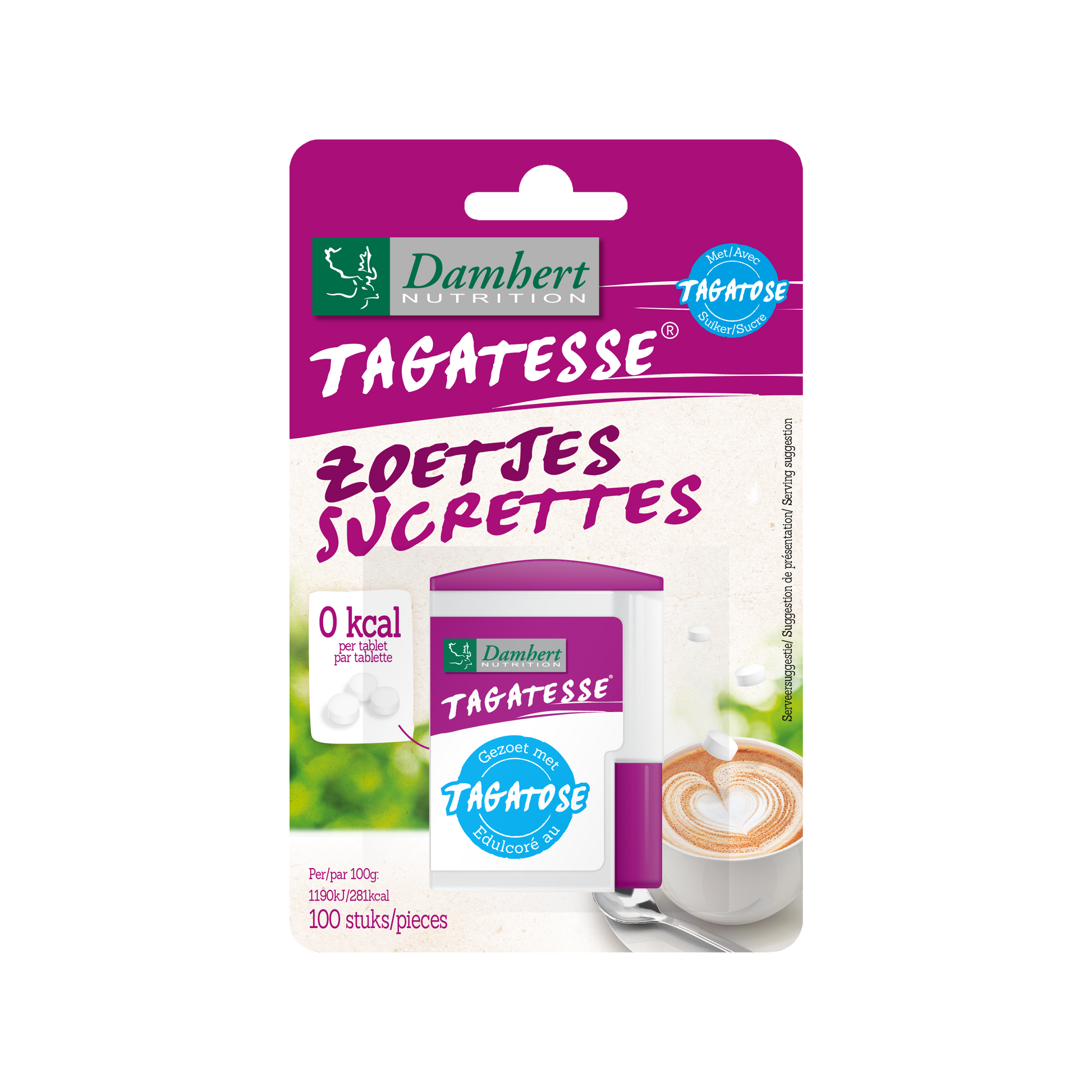 Damhert Tagatesse dispenser bio 100 Stuks