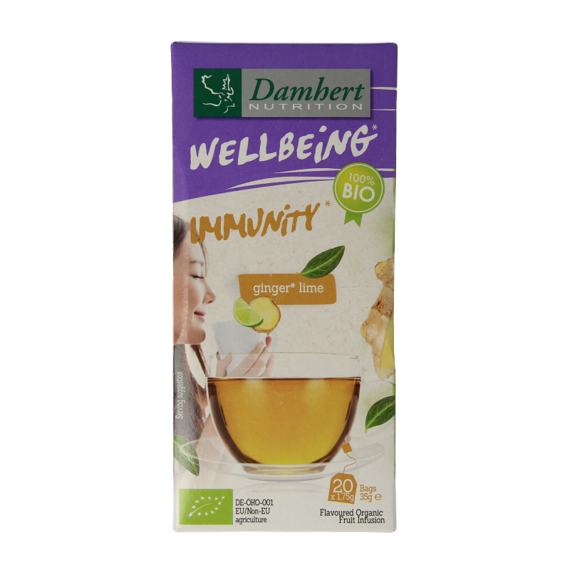 Damhert Tea time gember limoenthee bio 20 Zakjes