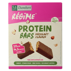 Damhert Afslank proteinereep chocolade hazelnoot 240.00 Gram