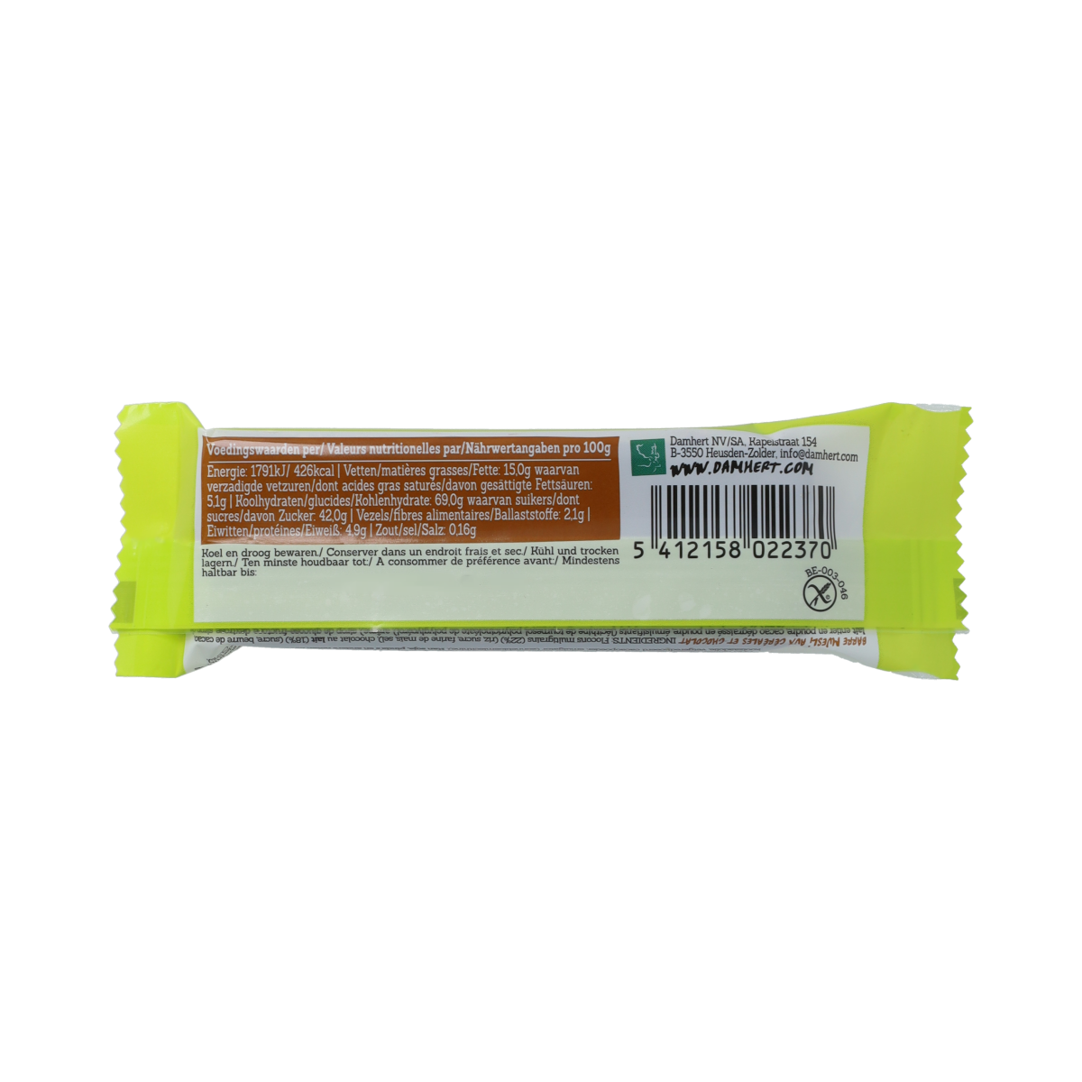 Damhert Mueslireep chocolade glutenvrij 30.00 Gram