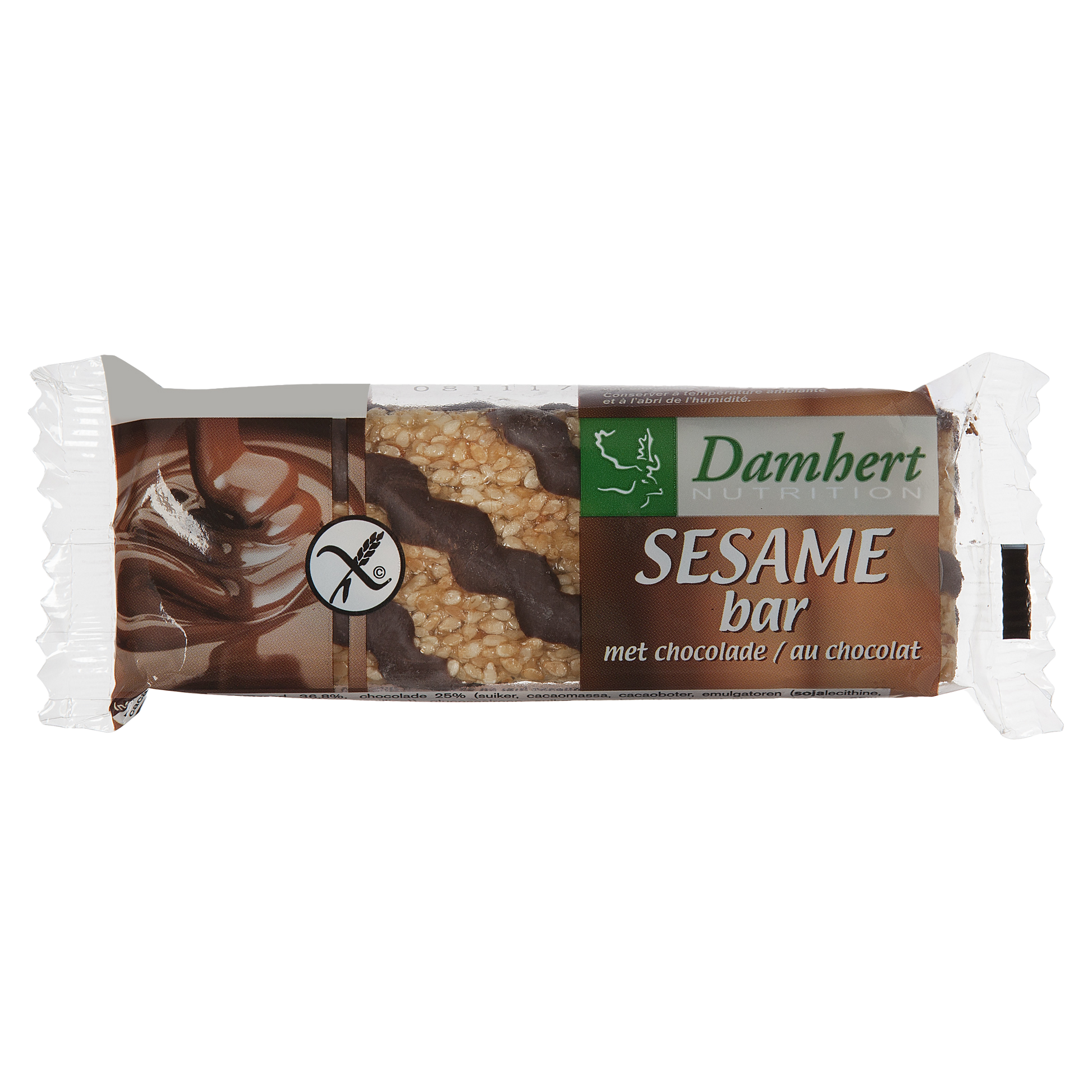Damhert Sesambar chocolade glutenvrij 45 Gram