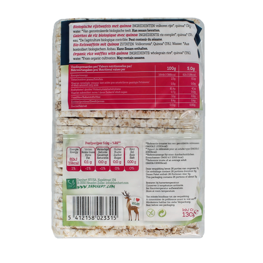 Damhert Rijstwafels met quinoa bio 130.00 Gram